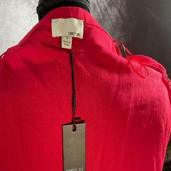 Greylin Arnette Off Shoulder Top festival concert boho party date size small red - Picture 12 of 15